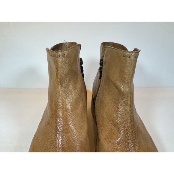 Size 11 Bed Stu Lydyi Leather Ankle Boots Zipper Platform Light Tan Brown - Picture 4 of 13